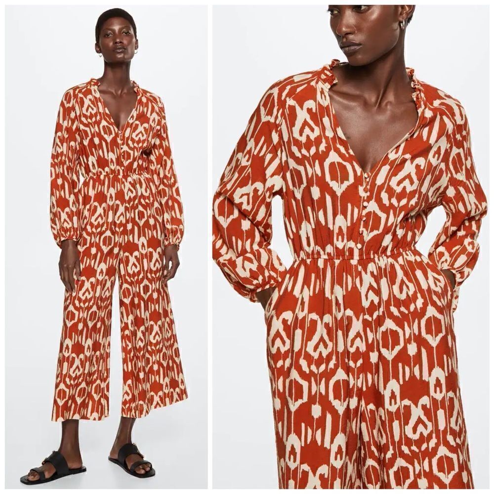 Mango Flowy Printed Jumpsuit New
